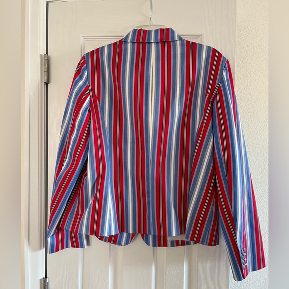 NWT Jones New York Signature Coral Sea Multi Striped Blazer - Picture 4 of 5